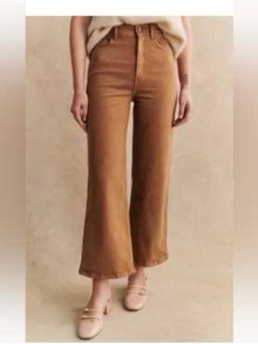 Sezane Le crop Jeans in Coffee